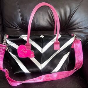 Harvey’s Barbie Black and White Tote with Pink